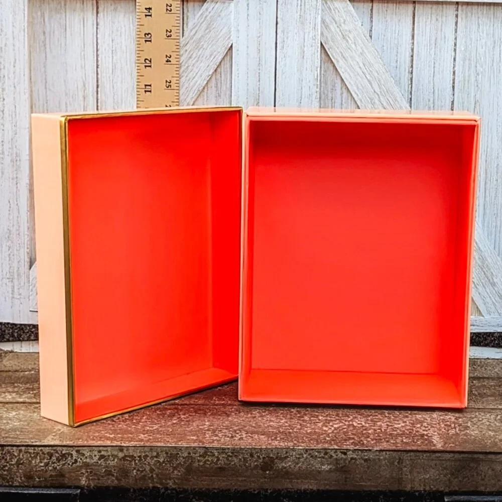NWT♠️KATE SPADE Small Nesting Box - Light Coral & Neon Orange - Picture 7 of 8